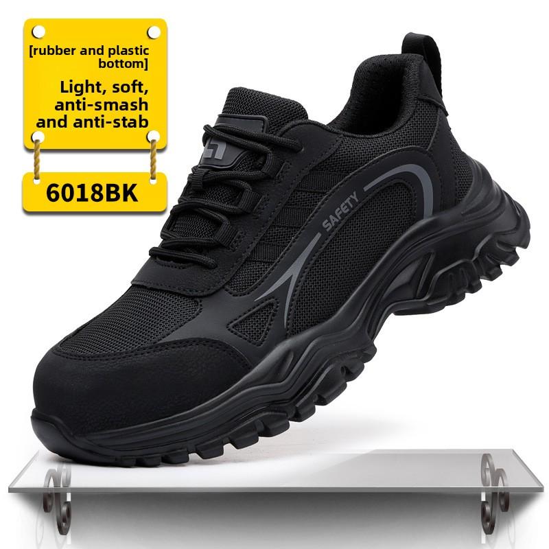 lightweight summer mesh work shoes breathable safety shoes steel toe cap industrial tennis shoes for men protective toe sneakers