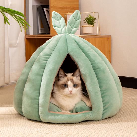 Closed Cat Nest Winter Warm Pet Bed Cactus Ball Shape Pet