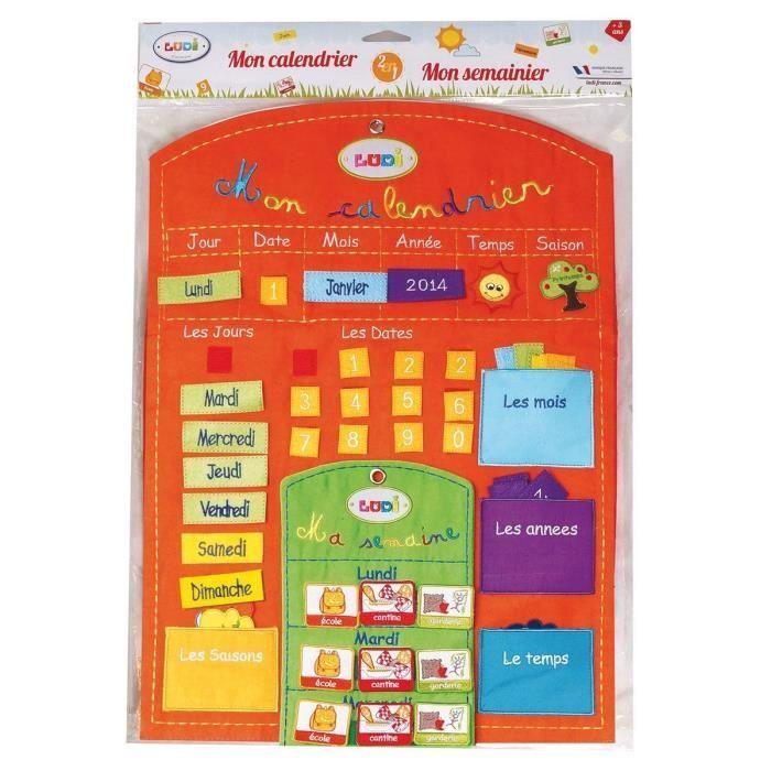 Calendrier Basic Et Semainier - LUDI - Orange - Mixte - Dès 3 ans