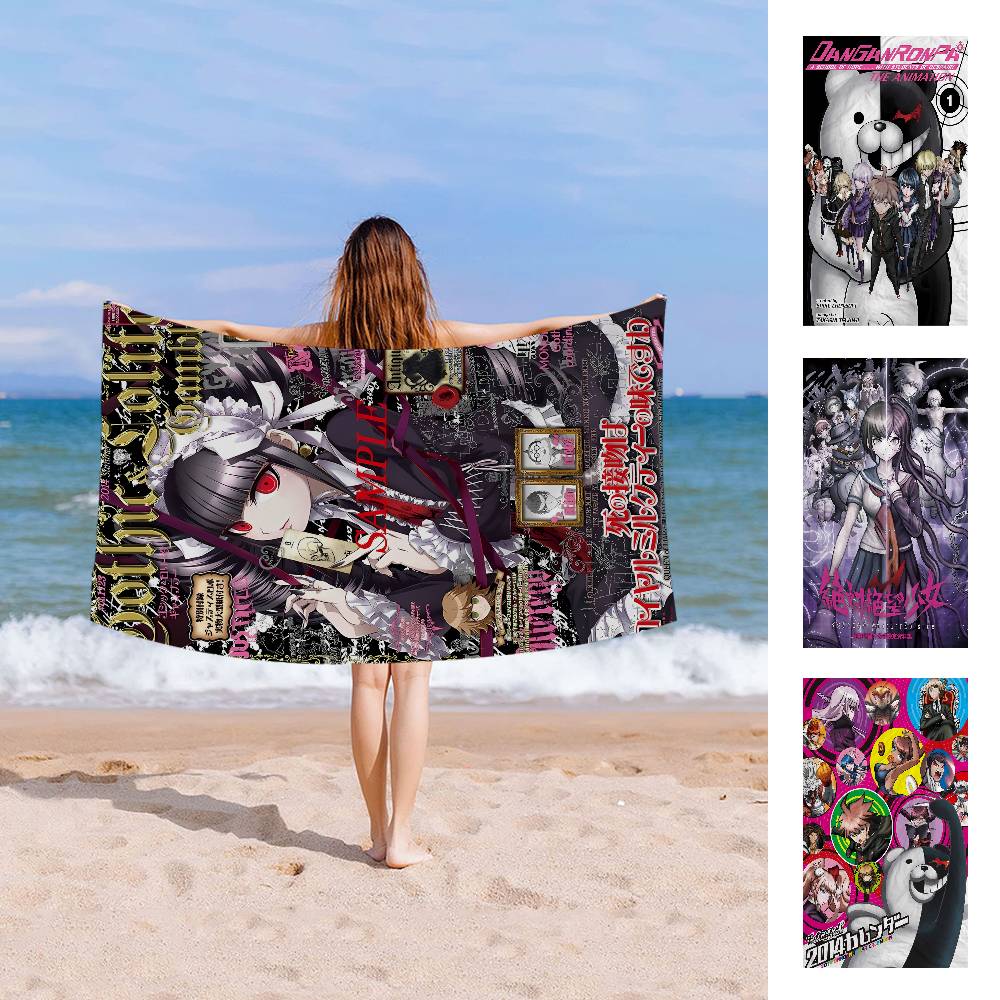 Anime Game D-DanganRonpaS Bath Towel Microfiber Soft Water Absorbing Breathable For Girl Kids Decorative Cartoon Beach Towel