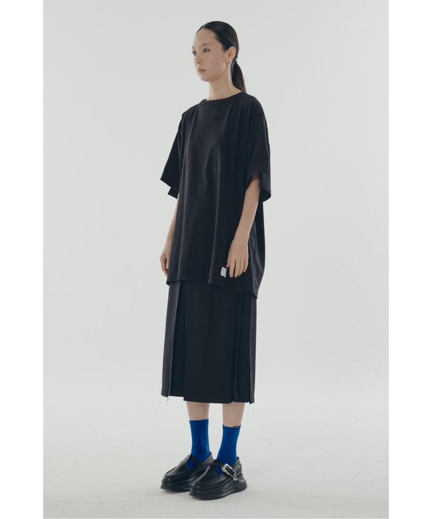RECODE A-Line Slit Pleats Lining Skirt