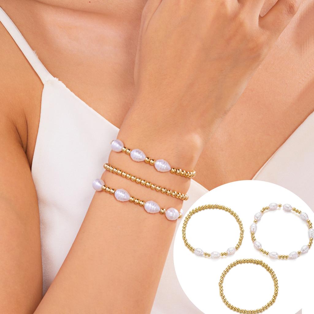 Bracelet women's high sense creative imitation pearl love beaded bracelet fashion stacking combination set bracelet