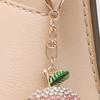 Peach Keychain Full Diamond Gradient Sparkling Crystal Alloy Fruit Key Ring with Lobster Clasp for Keys Bags Car Backpack Pendant Charm Gift