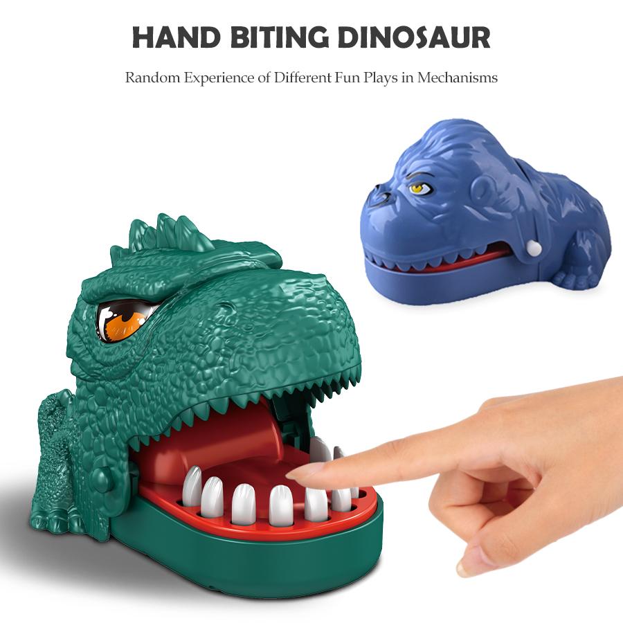 Dinosaur Teeth Biting Finger Toys, Dentist Tabletop Board Tricky Game Random Mechanism Gifts for Boys and Girls Color Random