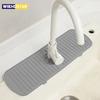 1pc Silicone Faucet Mat Large Sink Splash Pad Water Ripple Kitchen Bathroom Drainage Pad Countertop Protector