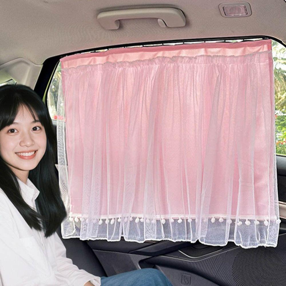 Lace Car Sunshade Curtain Suction Cup Vehicle Privacy Shades Baby Car Sunshades  Rear Seat