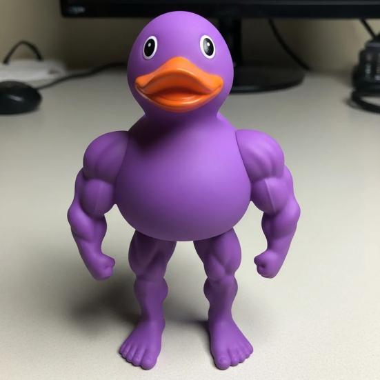 Muscle Duck Figurine The Gym Bro of The Duck World 3D Printed Muscular Duck Statue Gift for Fitness Lovers Protein Powder Hoarders