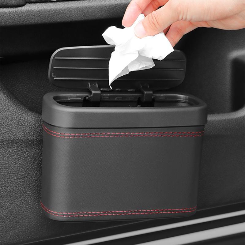 Universal Car Trash Bin Hanging Vehicle Garbage Dust Case Multi-functional Backrest Storage Box Pressing Trash Can Accessories