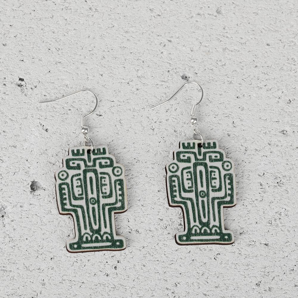 New Wooden Personalized Animal Maya Image Earrings and Accessories