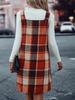 Chic Women's Plaid Suspender Skirt with Pockets – Casual Fashion for Spring and Autumn