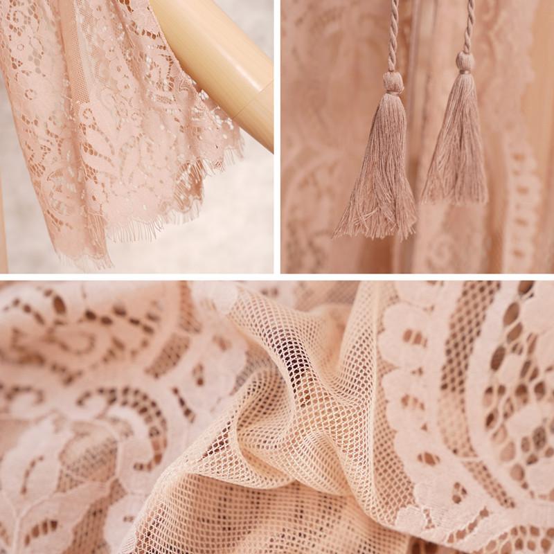 Vară Nou Bikini Dantela Acoperire Lângă Dantela Golă Cu Snur Mâneci Flare Tunica Lungă Rochie Elegantă Femei Sexy Plajă Costum de baie Cover Up