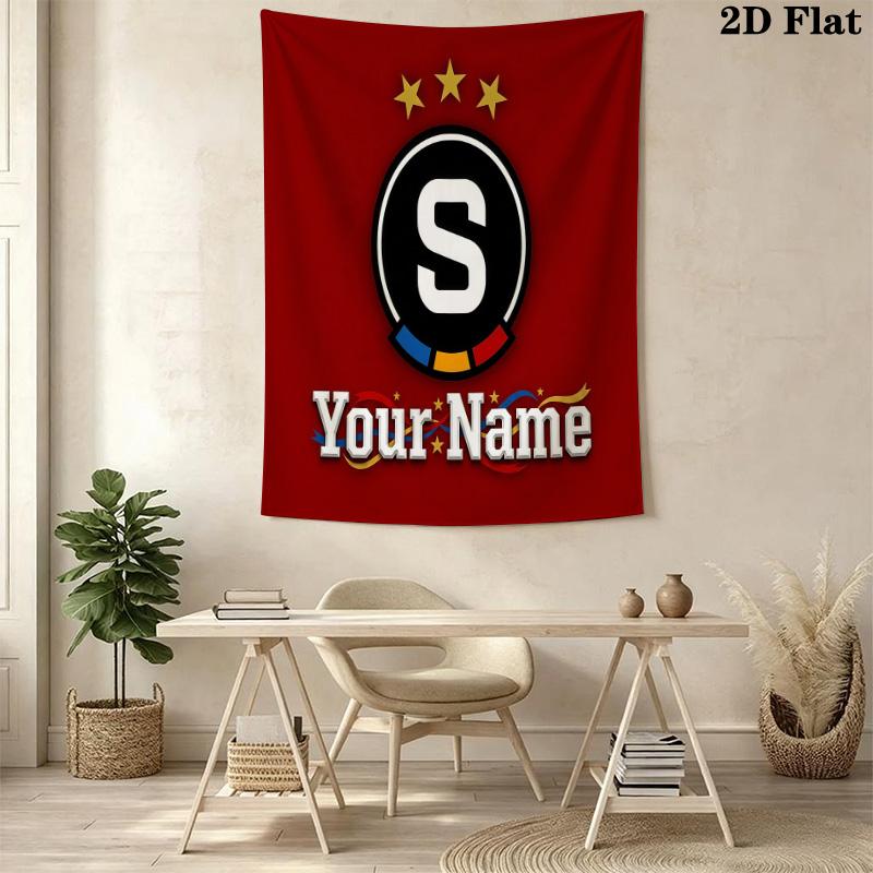 AC Sparta Praha Custom Name Wall Tapestry Aesthetic Wall Hanging Printed Fabric Blanket Decorative Tapestries for Bedroom Living Room Home Decor