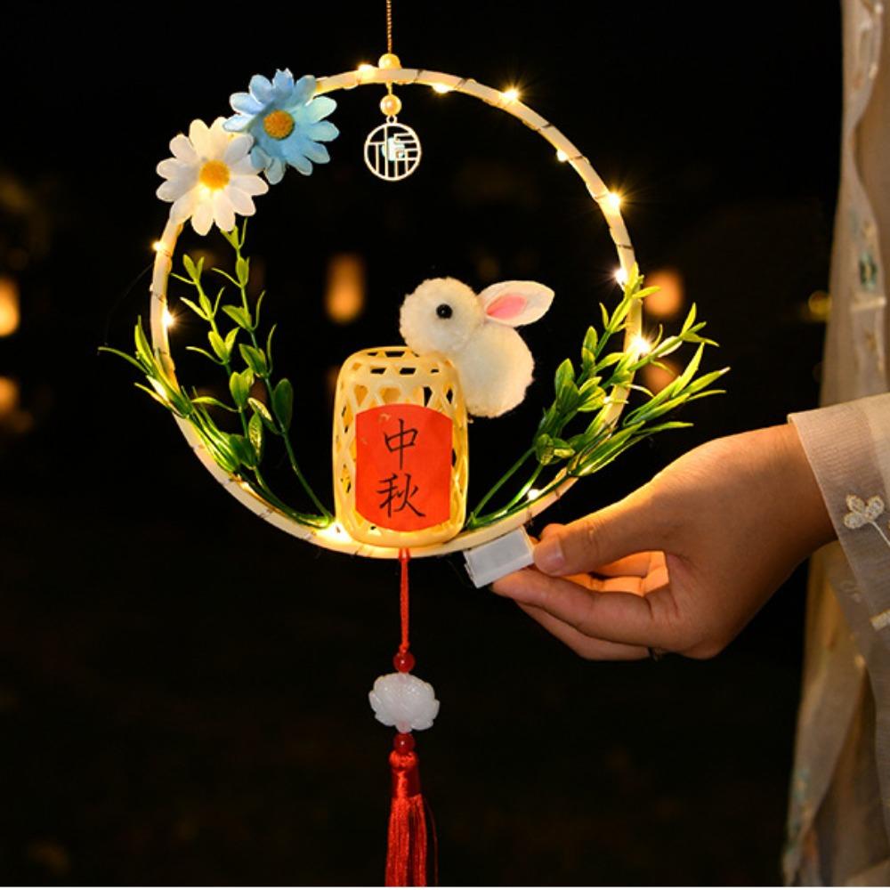 2025 Glowing DIY Material Package DIY Handmade Material Bamboo Lantern Mid-Autumn Festival Lanterns Children