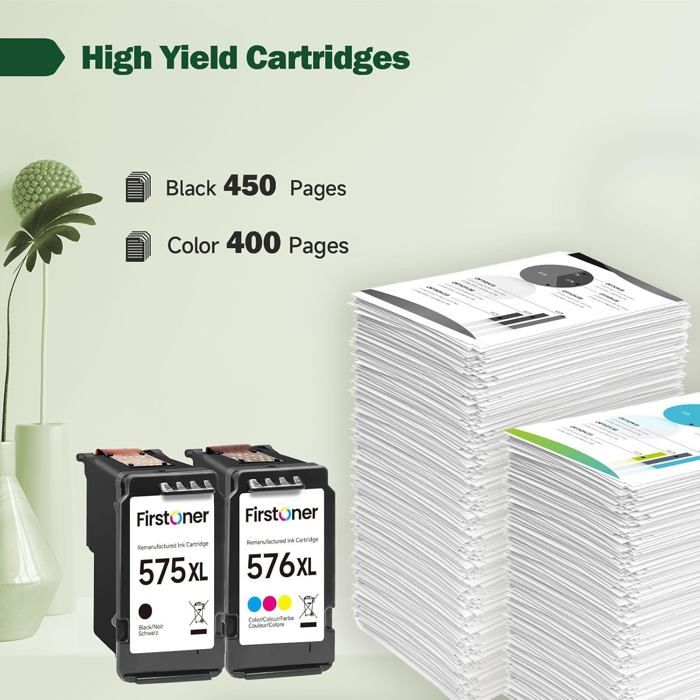 Cartouches d'Encre - SPIELSTABIL - PG-575XL CL-576XL - Compatible Canon - 450 pages - 400 pages