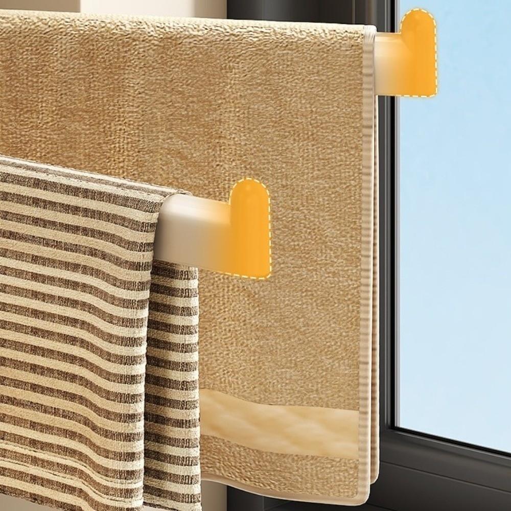 Suction Cup Rotating Towel Rack No Drill 180° Rotatable Towel Hanging Holder Multi-Rod Wall Mount Dishcloth Draining Rack