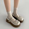 Queen Fan French round head shallow mouth platform single shoes women's summer 2025 new with skirt heightening Mary Jane shoes