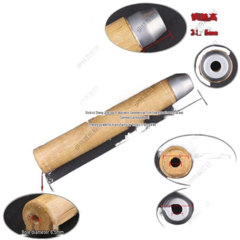 Two-Color Wood and Plastic File Handle with Flat and Round Hole Grip