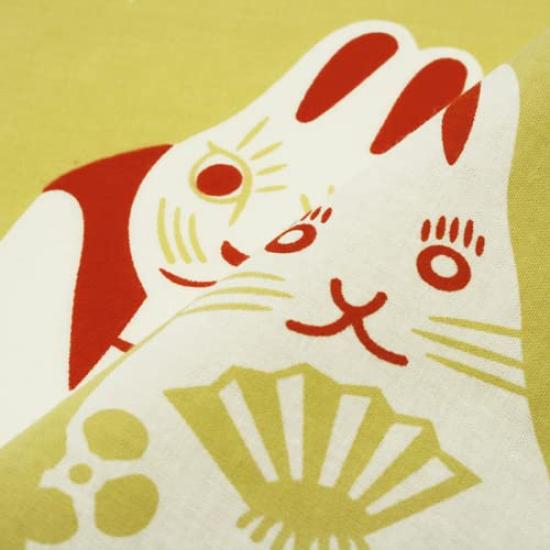 Somenoanbo Hand Towel Rabbit Authentic Dyed Cotton Made In 35cm X 100cm "Palm Beige" 100% Tokuoka, Japan,