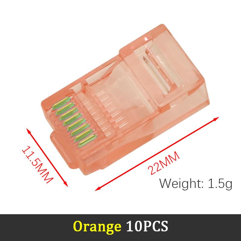 LIZAO 10PCS RJ45 Ethernet Cable Module Plug Network Connector Cat6 Color Cat5e Gold-plated Cable