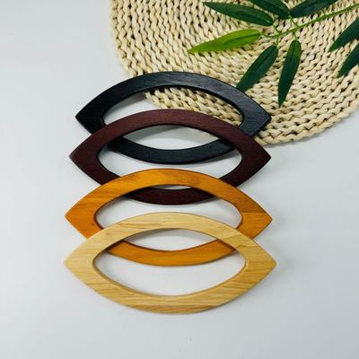 Poignée Anneau en Bois Semi-Circulaire pour Projets DIY de Sac à Main