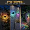 Seven‑Color Solar Mandala Wall Lights Outdoor Decorative Projection Lamp, Waterproof Metal Fence Light For Yard Garden Patio Backyard Post