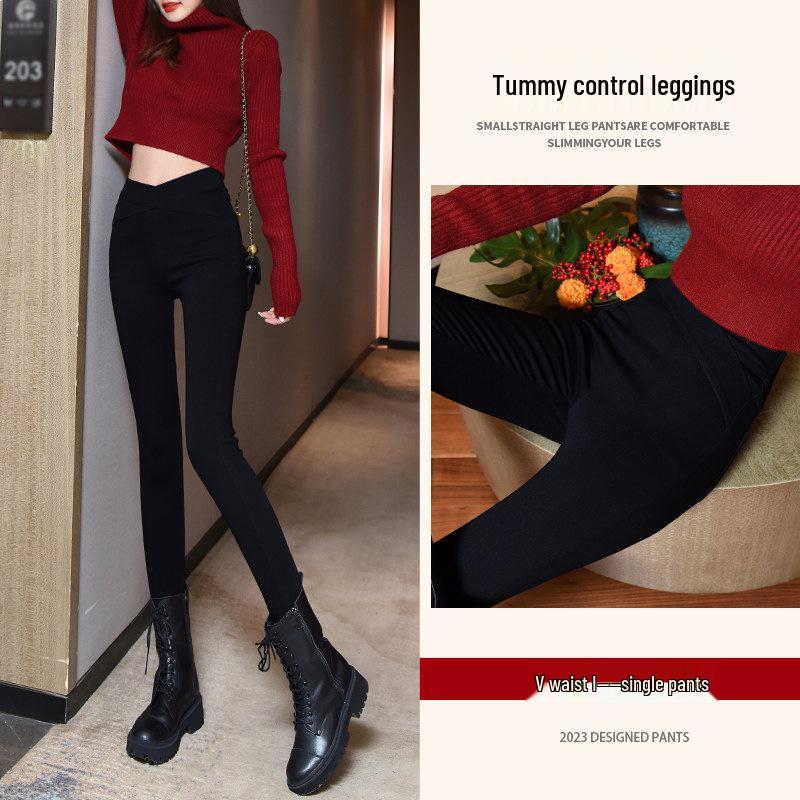 

2024 High-Waisted Slimming Elastic Pencil Leggings for Women - Black Magic Pants S (80-94 jin)