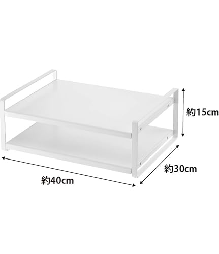 Yamazaki Tower Over-the-Range Rack, White, Approx. W40 X D30 X H15cm, Kitchen Rack, 7938