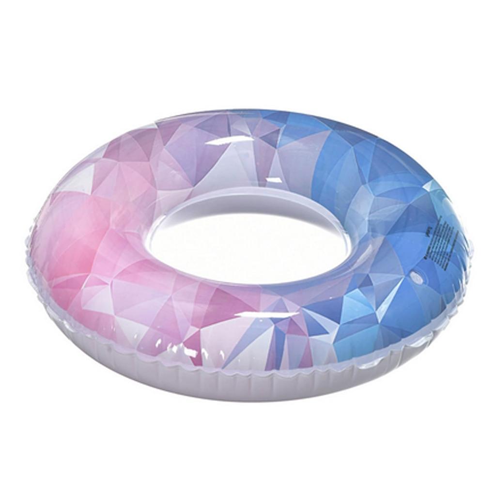 Plavecký kruh ve tvaru O pro děti i dospělé, s diamantovým vzorem, třpytivý design, pro plavání, cvičení, vodní hry, s madlem, silná nosnost, bazén,
