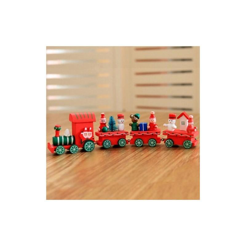 Festlicher Weihnachts-Holz-Weihnachtszug Weihnachtsmann Feiertagsdekoration für Zuhause und Kinder