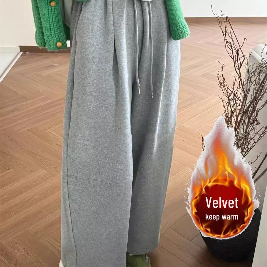 

Petite Elastic Waist Fleece-Lined Cotton Carrot Pants - Women’s Relaxed Grandma Style M [up to 52.5kg]