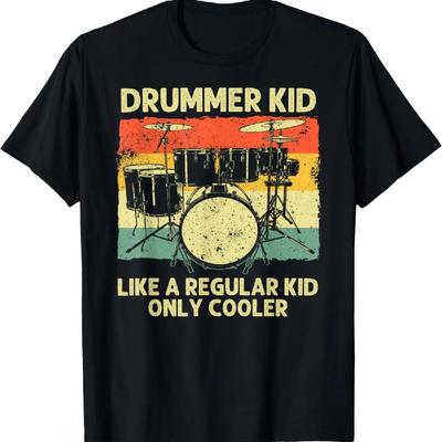 Bubnování Umění Pro Kluky Holky Děti Drumline Bicí Sada Bubeník Tričko