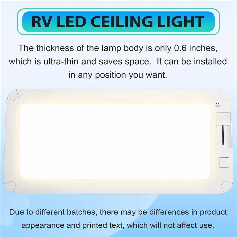 RV Interior Light 96LED 3 Color Dimmable Interior Lighting 12V-30V Ceiling Dome Light For Campers RV Truck