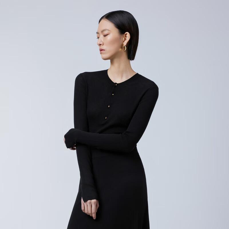 

JNBY Women s Slim-Fit Round Neck Wool Knit Sweater M