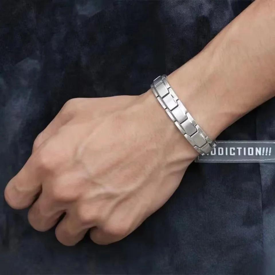 Magnetism Stainless Steel Bangle Bracelet 9mm Width Italian Elastic Charm Bracelet Simple Design Men Women DIY Jewelry Gifts