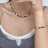Fashionable Colorful Beads Natural Pearls Necklace Bracelet for Women Retro Gold Chain Jewelry Special Gifts Wear