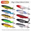 10pcs Premium 13g 10cm Fishing Lure Kit for Bass Trout Realistic Action Propeller Tail Durable ABS Hooks for Salmon Tilapia