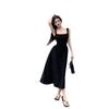 French High-end First Love Black Suspender Dress Women's Summer Dress New Summer Long Skirt Temperament Slim