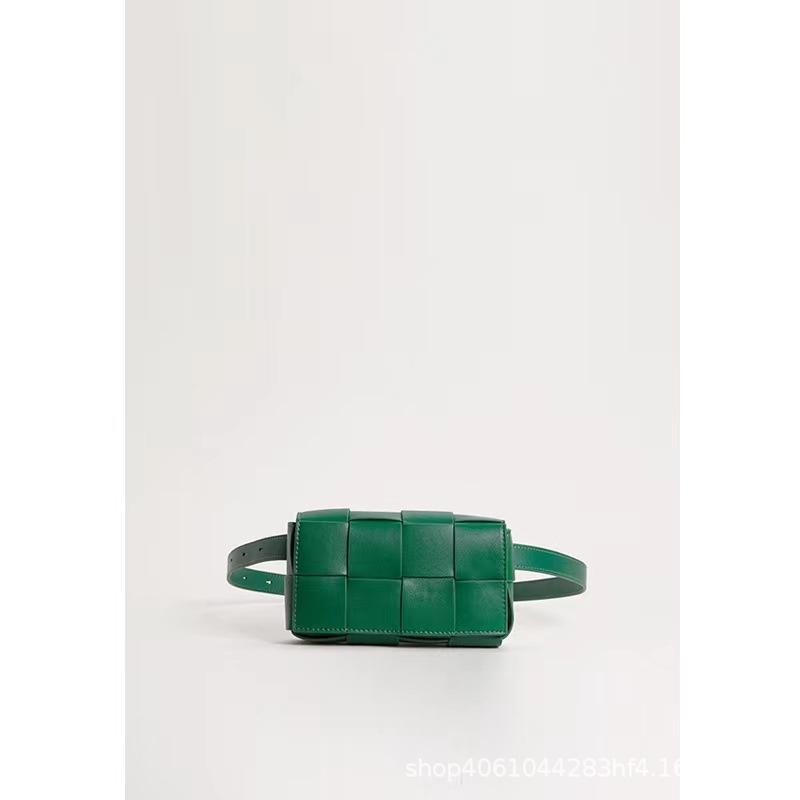 Leather woven clutch bag women's breast bag waist bag chain small bag mini crossbody spring new urban simplicity