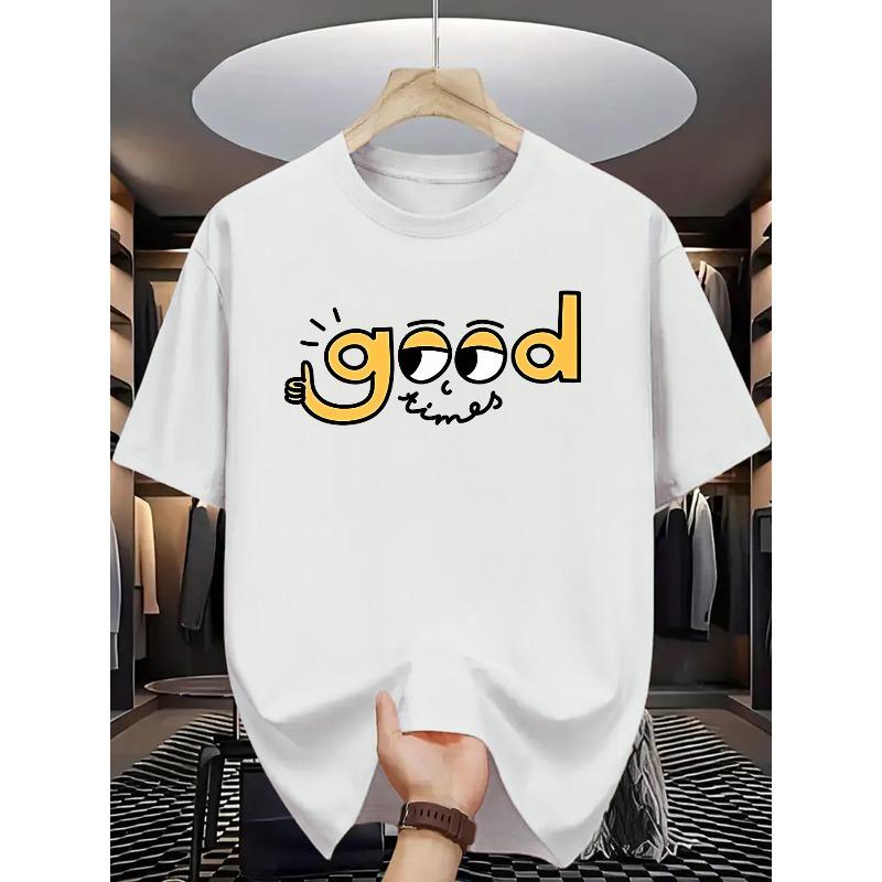 European Size Summer Men's Fashion Pattern Short Sleeve T-Shirt with Letter Print