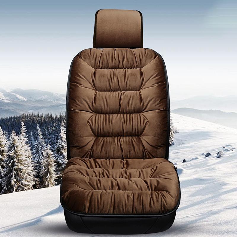 WTEMPO Silk Cotton Car Seat Cushions Winter  Soft Solid Color Cushion Warm Comfortable Mat for Car Truck SUV RV
