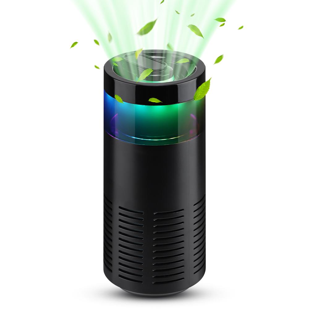 

Mini Car Air Purifier Rapid purification Removing Formaldehyde Odors Inside Car Negative Ion Ambient Light Car Air Purifier чорний