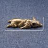 Teehaustier und Briefbeschwerer aus massivem Messing, walisischer Corgi: Kreatives Kupferfuchs-Heimornament