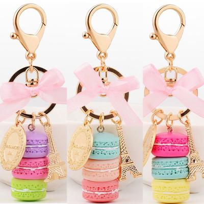 Cute Fashion Candy Color Car KeyRing Keychain Holder Handbag Cake Pendant
