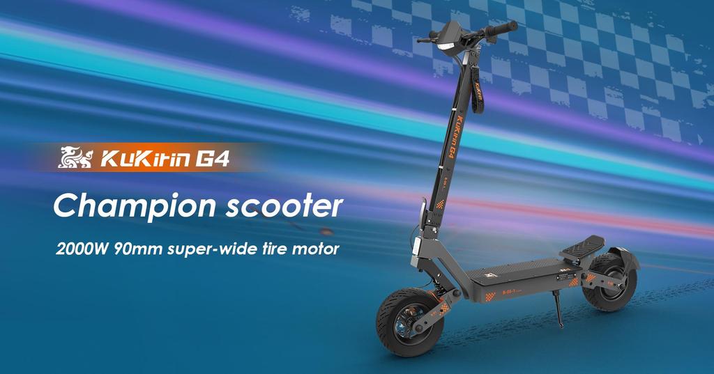 Foldable Electric Scooter Kukirin G4, 2000W Motor, 60V 20Ah Battery, Top Speed 70km/h, Cruising Range 75KM, 11-inch Tires+4 Gifts