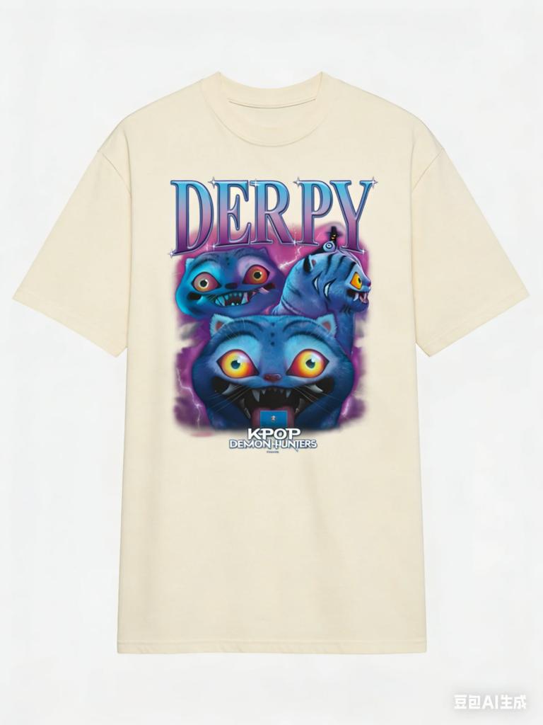 KPop Demon Hunters Derpy Heartthrob T-Shirt Summer Men's and Women's Clothing Hip-hop High Quality Short Sleeved T-shirt Unisex