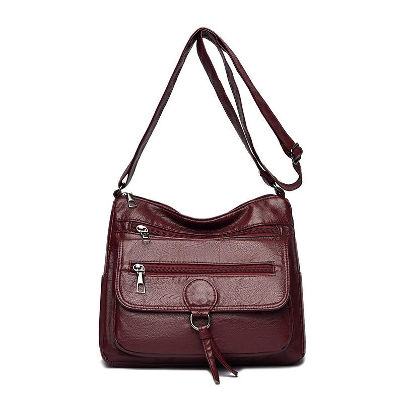 New autumn and winter large-capacity simple retro multi-compartment small square women's bag single shoulder fashion casual messenger bag
