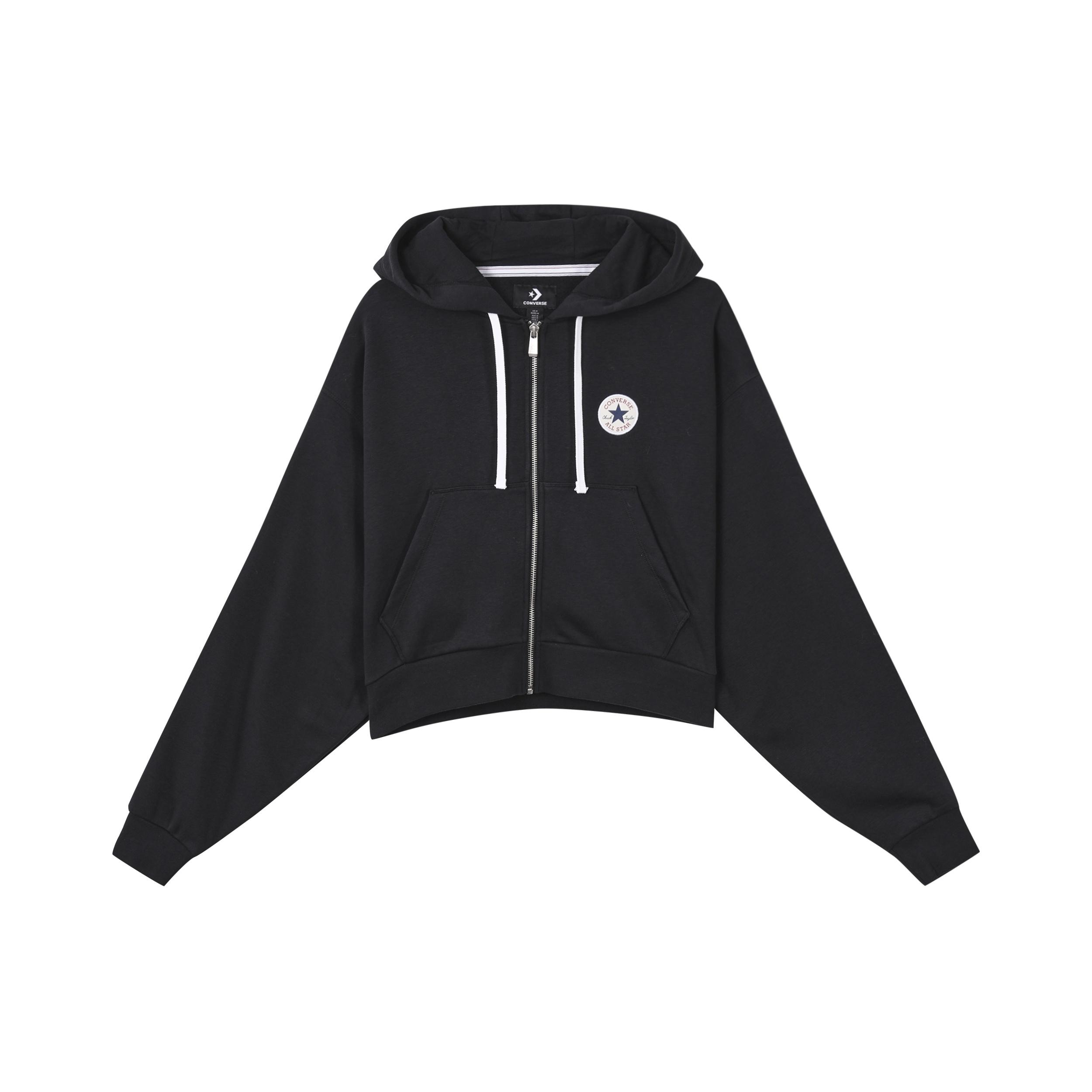 (WMNS) Converse Retro Chuck Full Zip Hoodie Asia Sizing  Black  Women s 10025888-A01 XL