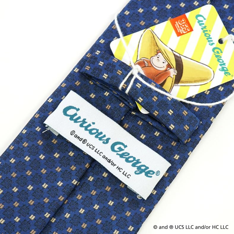 Curious George Tie UNDW0866 Navy Blue Party Brand Tie Character Gift