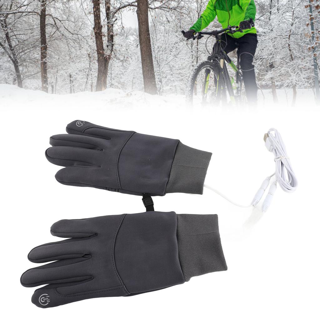 USB Heated Gloves Touchscreen Anti Slip Water Resistant Wind Proof Electric Winter Gloves for Man Woman