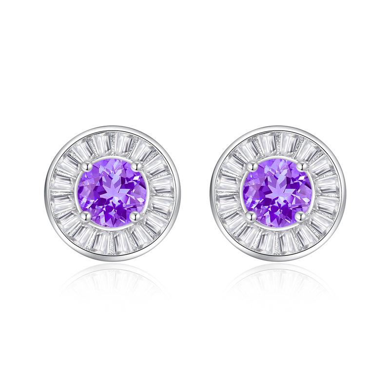 Women 925 Sterling Silver Natural Peridot Crystal Stud Earrings 925 silver